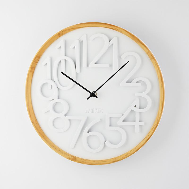 日本典雅數字木紋掛鐘