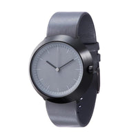 日本設計 真皮腕錶 - FUJI富士大錶面系列 02 - 灰