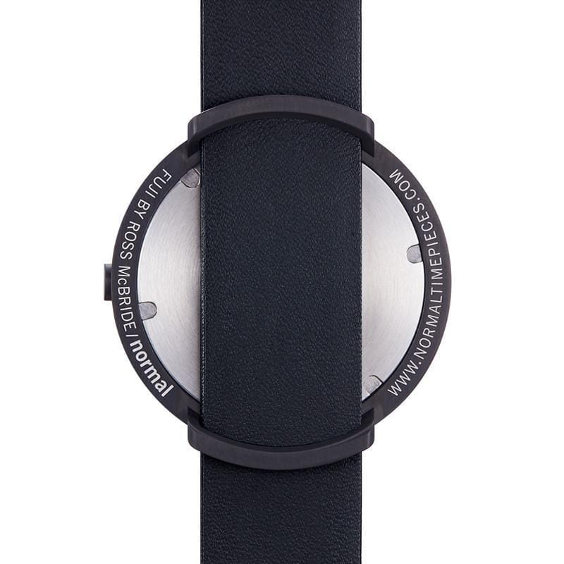 日本設計 真皮腕錶 - FUJI富士大錶面系列 04 - 黑