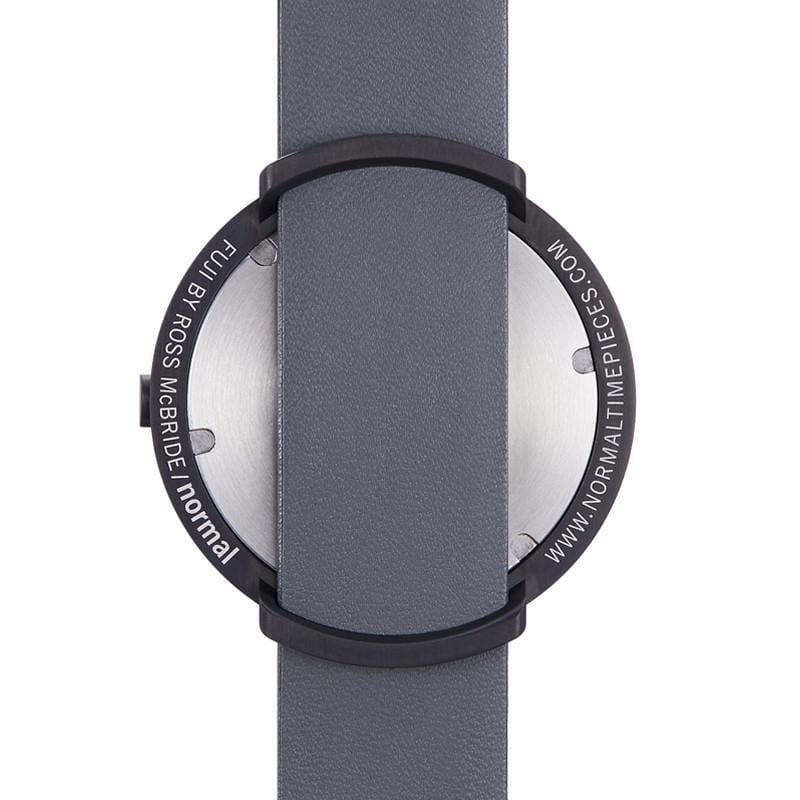 日本設計 真皮腕錶 - FUJI富士大錶面系列 02 - 灰