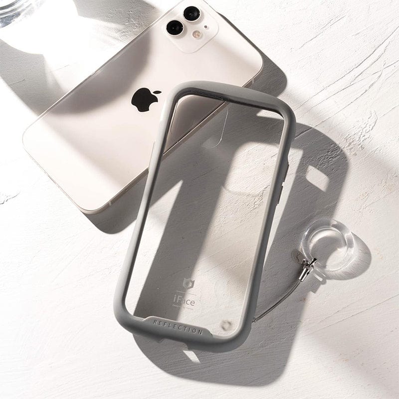 日本 iFace iPhone 14 Reflection 抗衝擊強化玻璃保護殼 - 莫蘭迪灰色