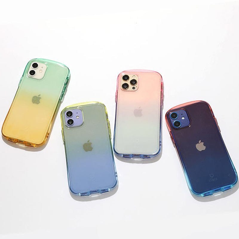 日本 iFace iPhone 14 Look in Clear Lolly 抗衝擊透色糖果保護殼 - 藍寶檸檬色