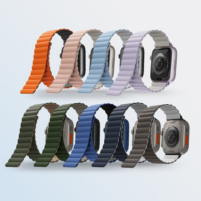 Apple Watch 42/44/45/49mm 共用款 Revix 雙色防水矽膠磁吸錶帶