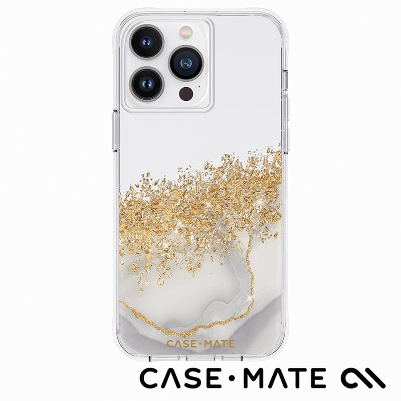 美國 CASE·MATE iPhone 14  Karat Marble 鎏金石紋環保抗菌防摔保護殼