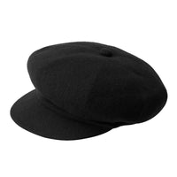 羊毛八片式報童帽-黑色
