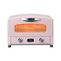 「專利0.2秒瞬熱」4枚焼復古多用途烤箱(送專用全彩食譜)AET-G13T-粉色(附烤盤)