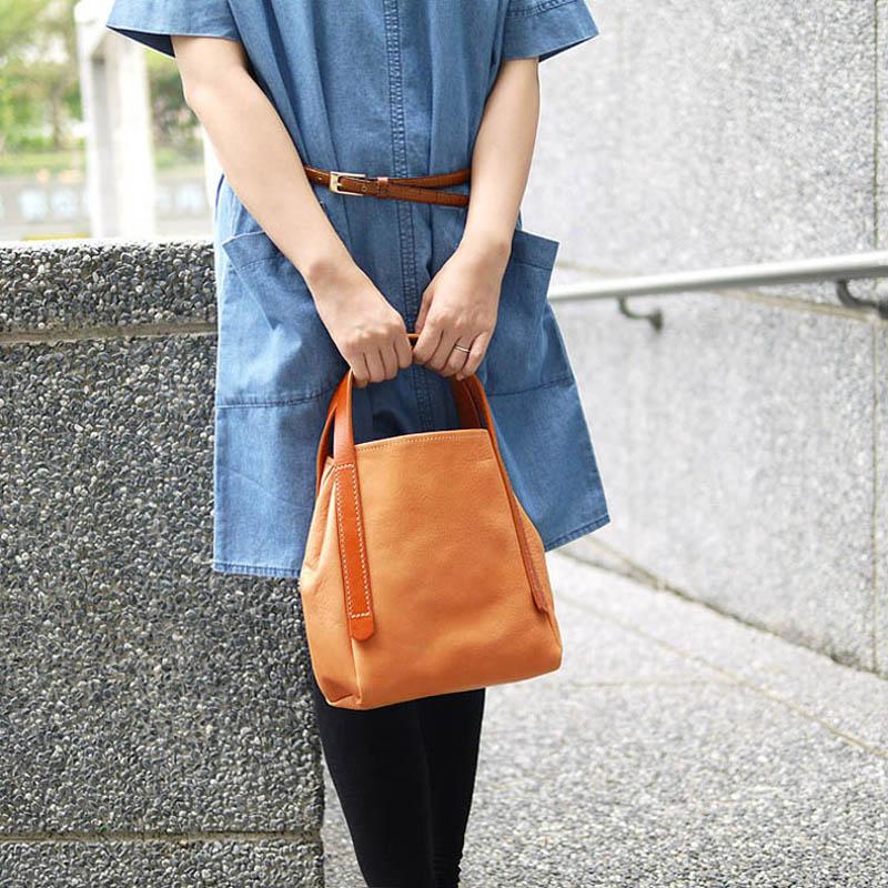 日本手工植鞣革 輕巧柔軟手提包  - 兩色
