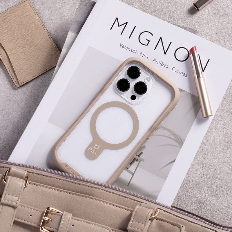 iPhone 15 Reflection MagSafe 抗衝擊強化玻璃保護殼 - 莫蘭迪棕色