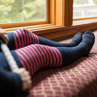 休閒款 女 蘇拉威西條紋 中長羊毛襪 (3色可選)