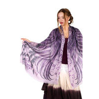 喀什米爾手工鳥羽披巾 - 絢紫PURPLE