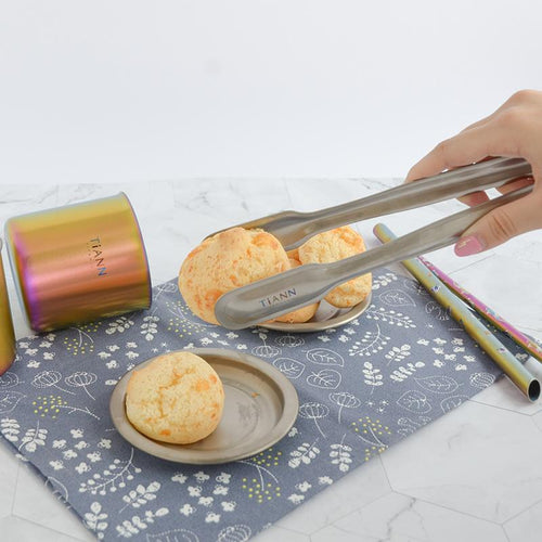 【獨家優惠】輕巧組｜純鈦食物夾＋小鈦碟