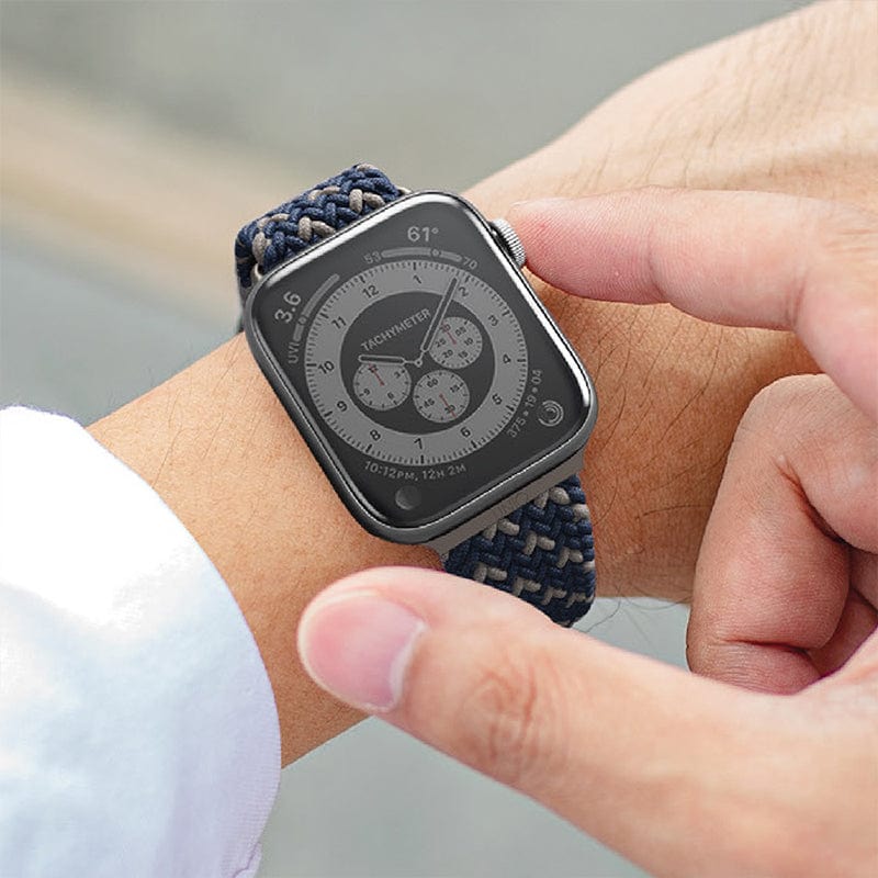 Apple Watch 38/40/41mm & 42/44/45mm 共用款 Aspen DE 雙色防潑水高彈力編織單圈錶帶