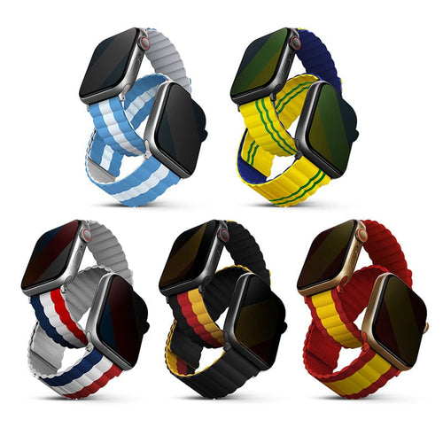 Apple Watch 42/44/45/49mm 共用款 Revix 雙色防水矽膠磁吸錶帶『世足賽限定版』