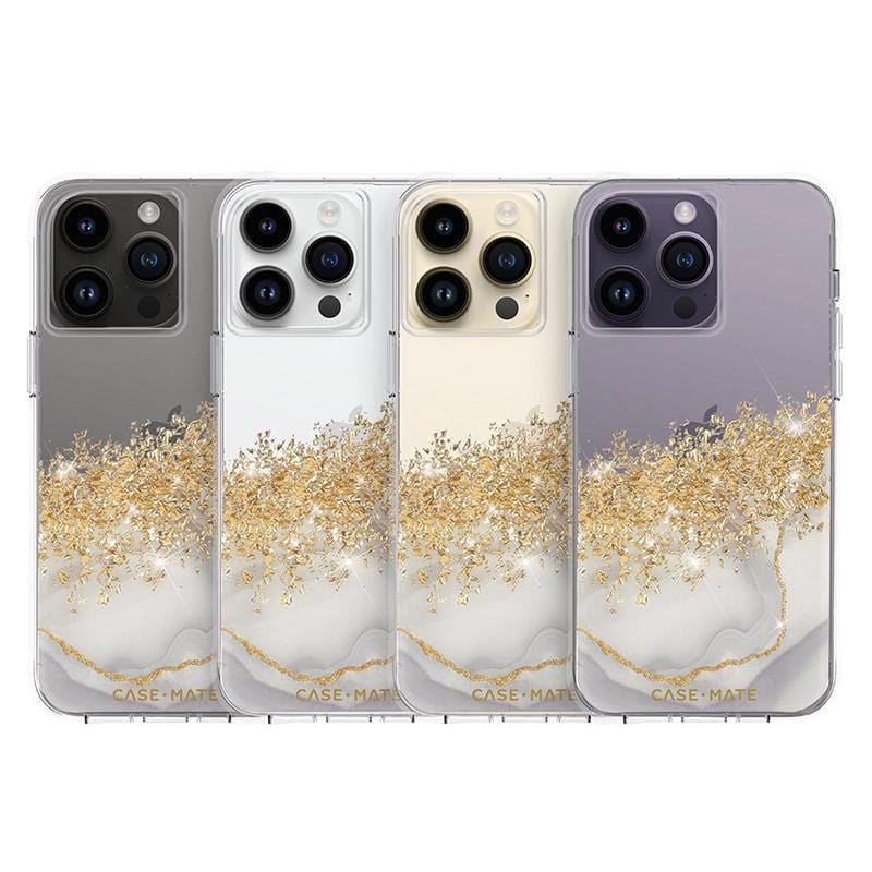 美國 CASE·MATE iPhone 14  Karat Marble 鎏金石紋環保抗菌防摔保護殼