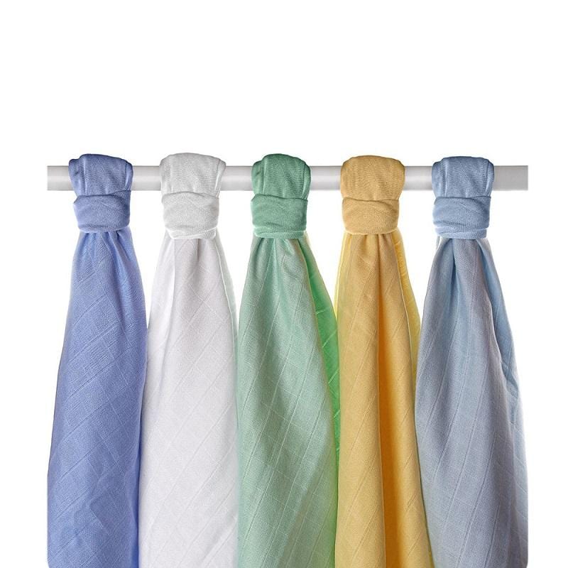 好時光素色有機棉紗布巾70x70cm(5入)