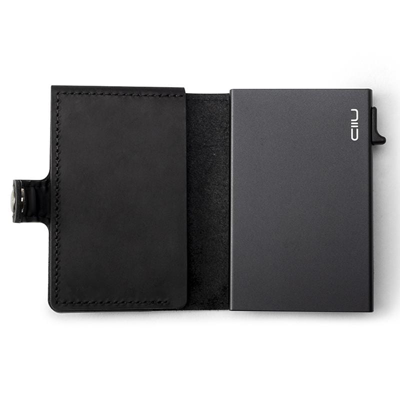 【Slide】Mini Wallet 防盜刷真皮科技卡夾 黑色