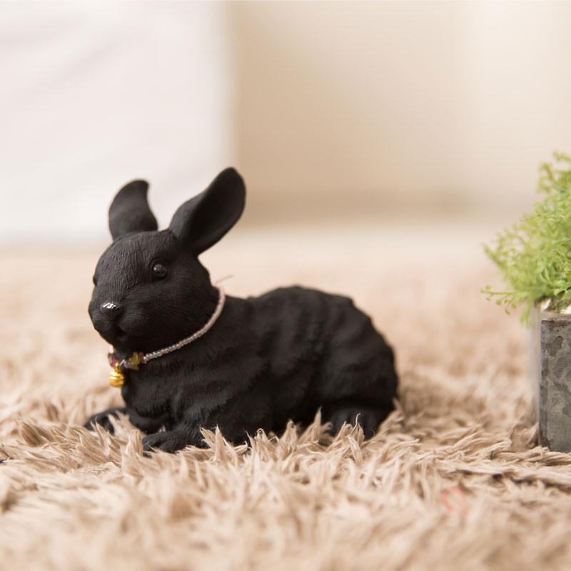 土山炭製作所 備長炭寵物裝飾 趴著兔子 11cm (35B)