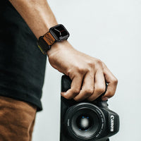 Apple Watch  EDC-34 戰術尼龍混搭真皮皮革運動錶帶 (42/44/45mm 適用1-6代)