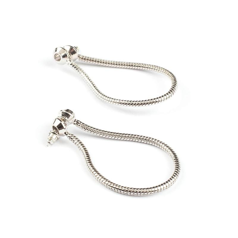 Snake Chain Earrings 蛇鍊斜面耳針/耳夾-亮銀