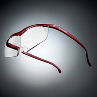 葉月抗藍光透明眼鏡式放大鏡1.6倍大鏡片(紅)