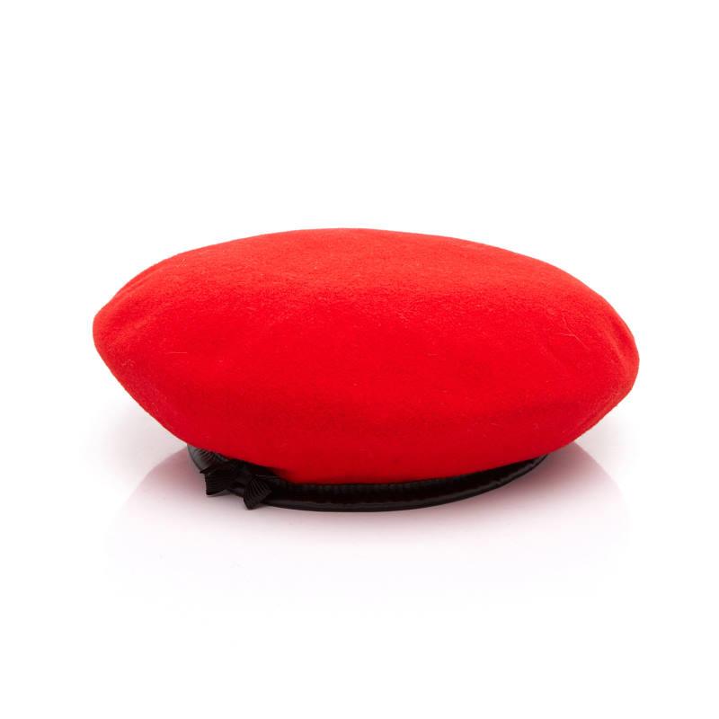羊毛貝蕾帽-紅色