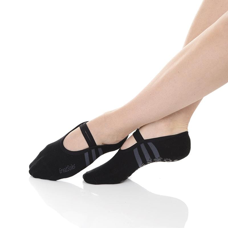 Ballet 雙綁帶超強止滑運動襪 - 黑