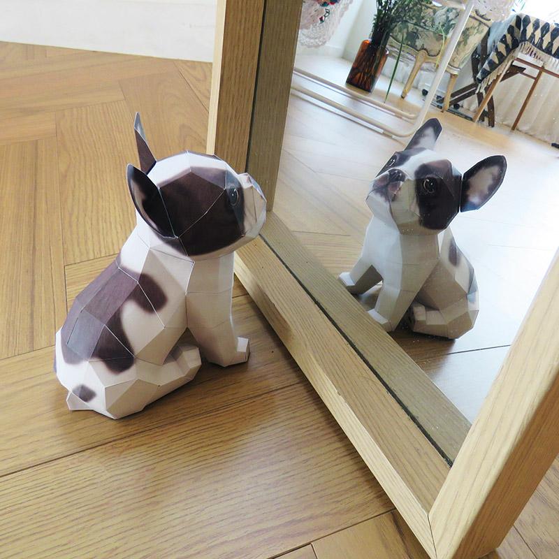 DIY 動物紙模型 – 法式鬥牛犬