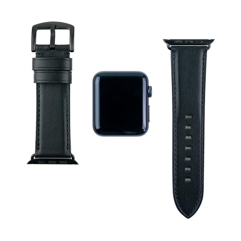 Apple Watch 皮革錶帶 42/44mm - 渡鴉黑