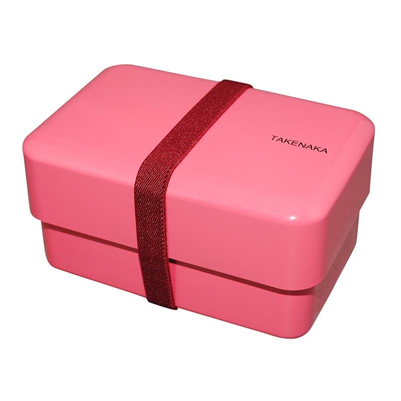 TAKENAKA BENTO BOX 粉彩雙層便當盒(附繩) - 玫瑰粉
