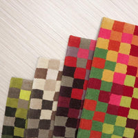 ESPRIT手工壓克力地毯-普普馬賽克170x240cm 紅/綠/咖
