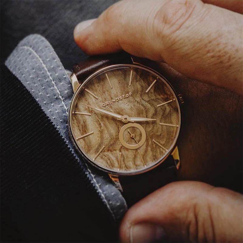 都會時尚原木手錶-淺色橄欖木節 40mm 兩色