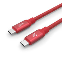 CASA C100+ USB3.1 Gen 2 USB-C 對 USB-C 100W 高速充電傳輸線 紅
