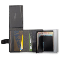 【Slide】Mini Wallet 防盜刷真皮科技卡夾 碳灰