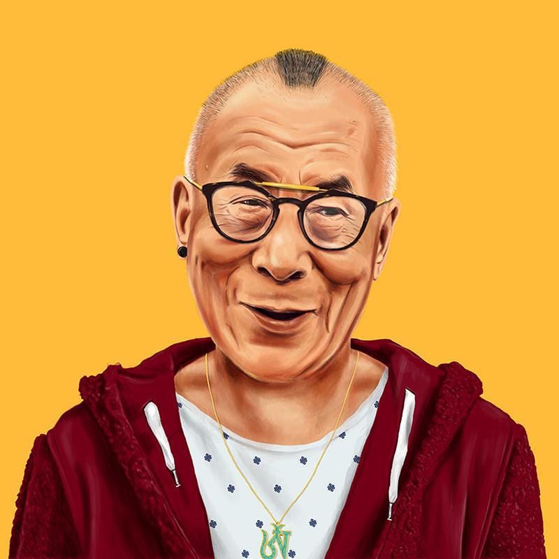 翻玩、嬉皮、潮流名人藝術掛畫 - 達賴喇嘛