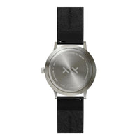 Tube ｜北歐工業齒輪設計真皮腕錶(40mm,不銹鋼銀錶盤、黑皮革錶帶)