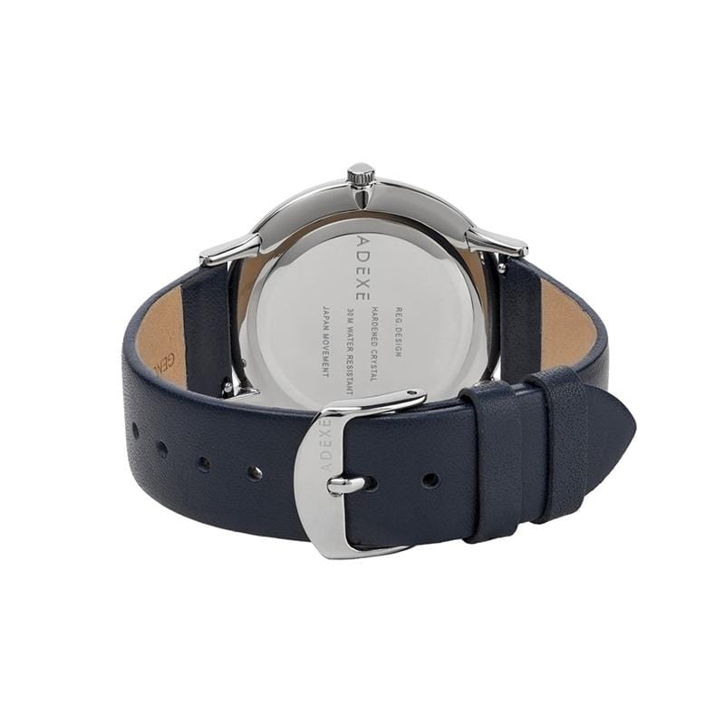 Meek日期顯示系列 白錶盤x銀錶框皮革錶帶40.5mm -2046A-02