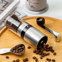 手沖咖啡禮盒組(手動不鏽鋼咖啡磨2.0/咖啡玻璃杯350ml-共4色)