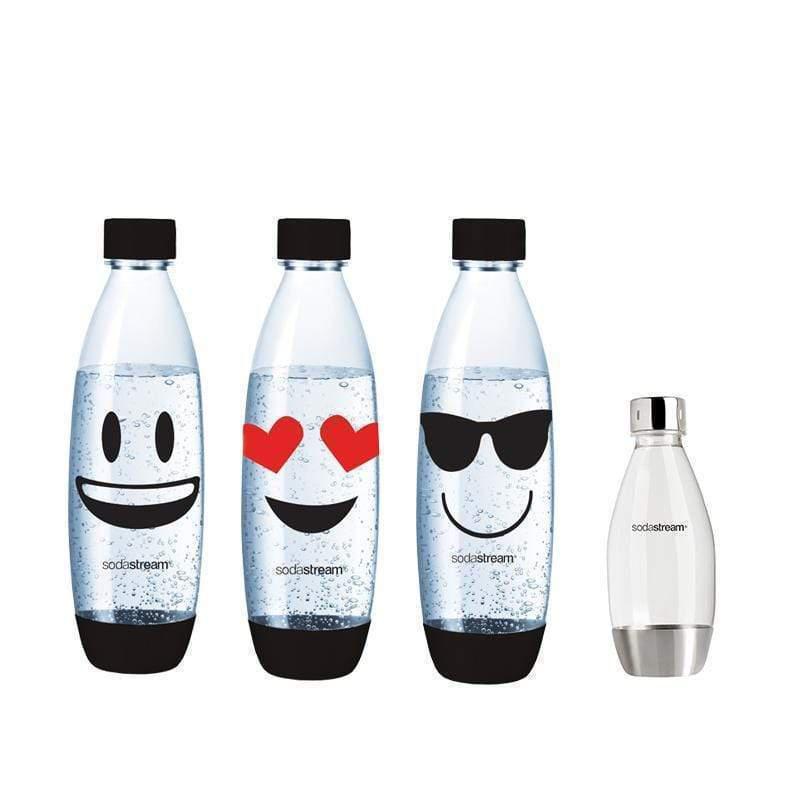 emoji水滴水瓶1L-3入(emoji)+金屬水瓶500ml 1入