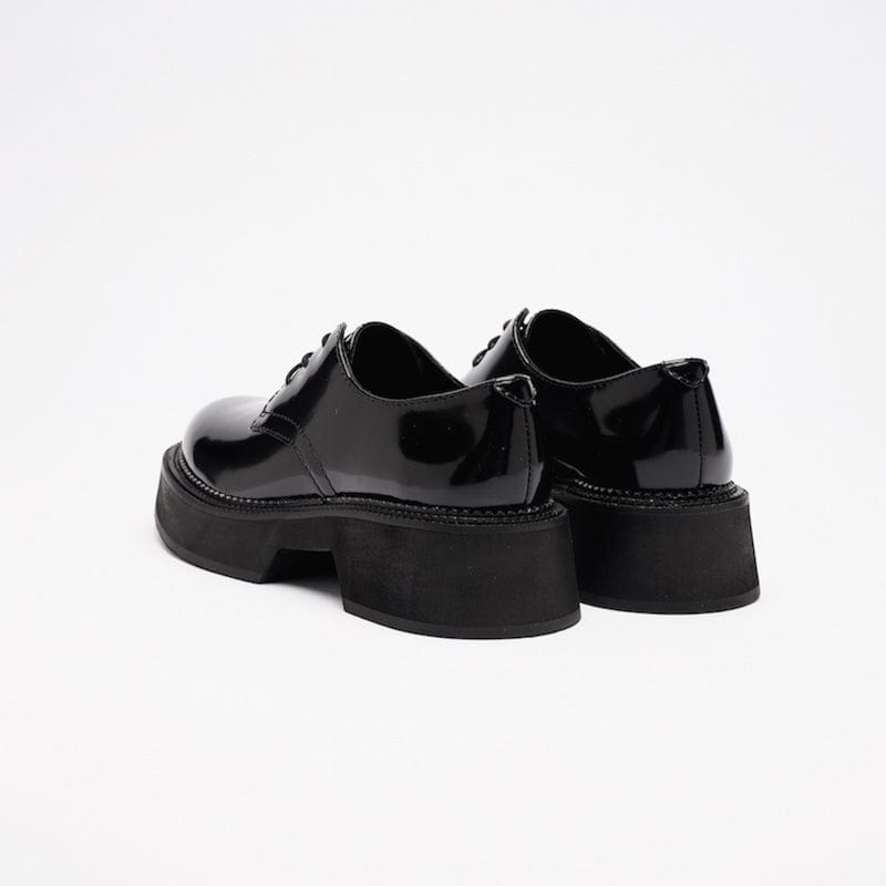 VATIC POLISHED DERBY SHOES BLACK 45mm增高厚底皮鞋