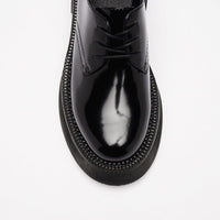 VATIC POLISHED DERBY SHOES BLACK 45mm增高厚底皮鞋