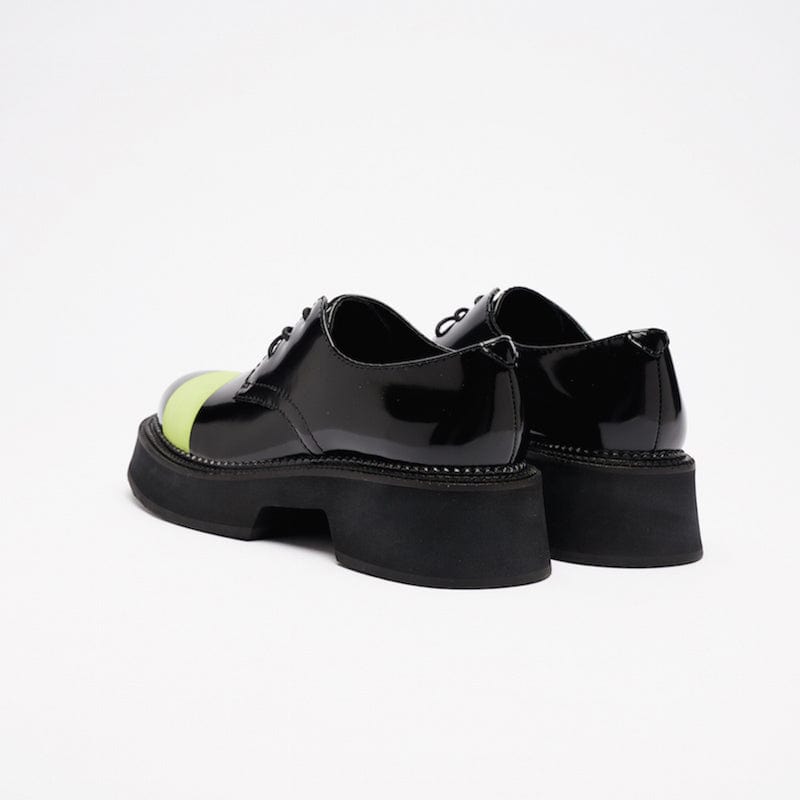 VATIC DERBY LEATHER SHOES BLACK / FLUORESCEN 增高45mm厚底皮鞋