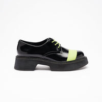 VATIC DERBY LEATHER SHOES BLACK / FLUORESCEN 增高45mm厚底皮鞋