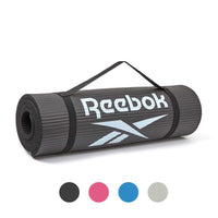 Reebok基礎訓練組(全面防滑訓練墊10mm+舒適吸汗運動髮帶)