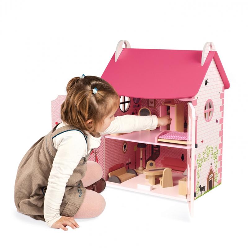 Doll's House-粉夢幻娃娃屋(買大送小)贈-快樂家庭人偶