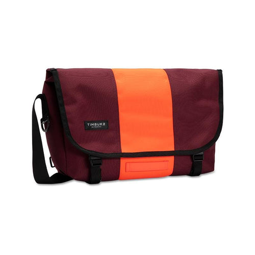 經典郵差包 S - 橘紅拚色