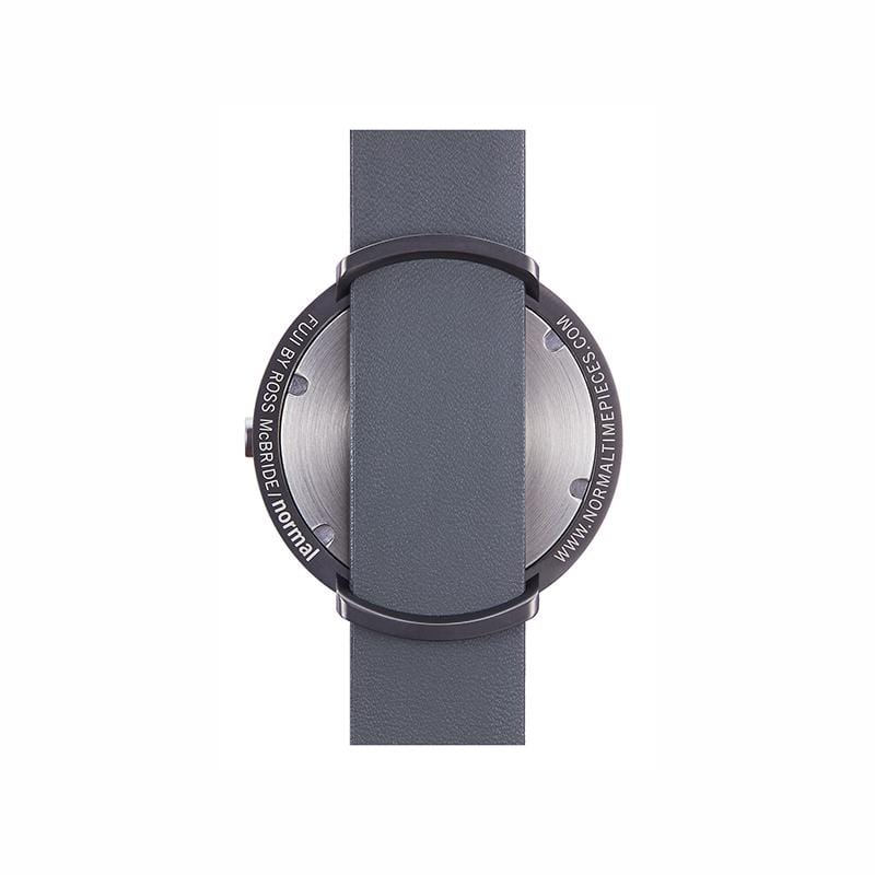 日本設計 真皮腕錶 - FUJI富士大錶面系列 03 - 灰 X 黑