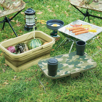 日製二合一野餐露營折疊式提籃餐桌(附卡扣)