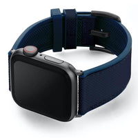 Apple Watch 義大利手工 防水帆布錶帶 - 深藍色