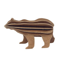 3D立體拼圖樺木明信片|擺飾|禮物 - 棕/黑熊 (13.5cm/明信片包裝)