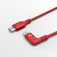 PeAk II LC30B USB-C 對 Lightning  90度L型連接線 30 cm 紅
